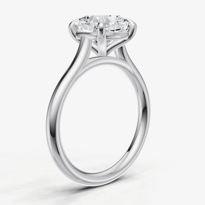 Cushion Cathedral Set Solitaire Engagement Ring