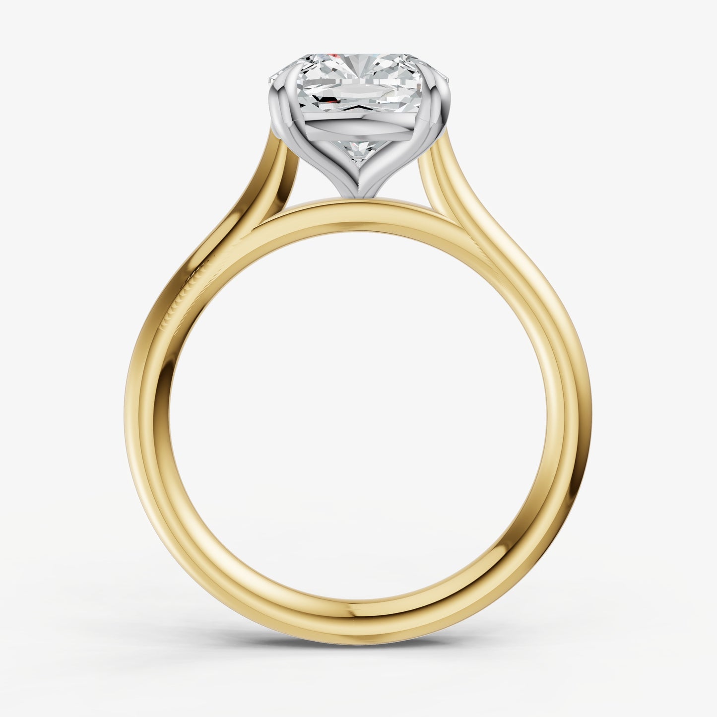 Cushion Cathedral Set Solitaire Engagement Ring