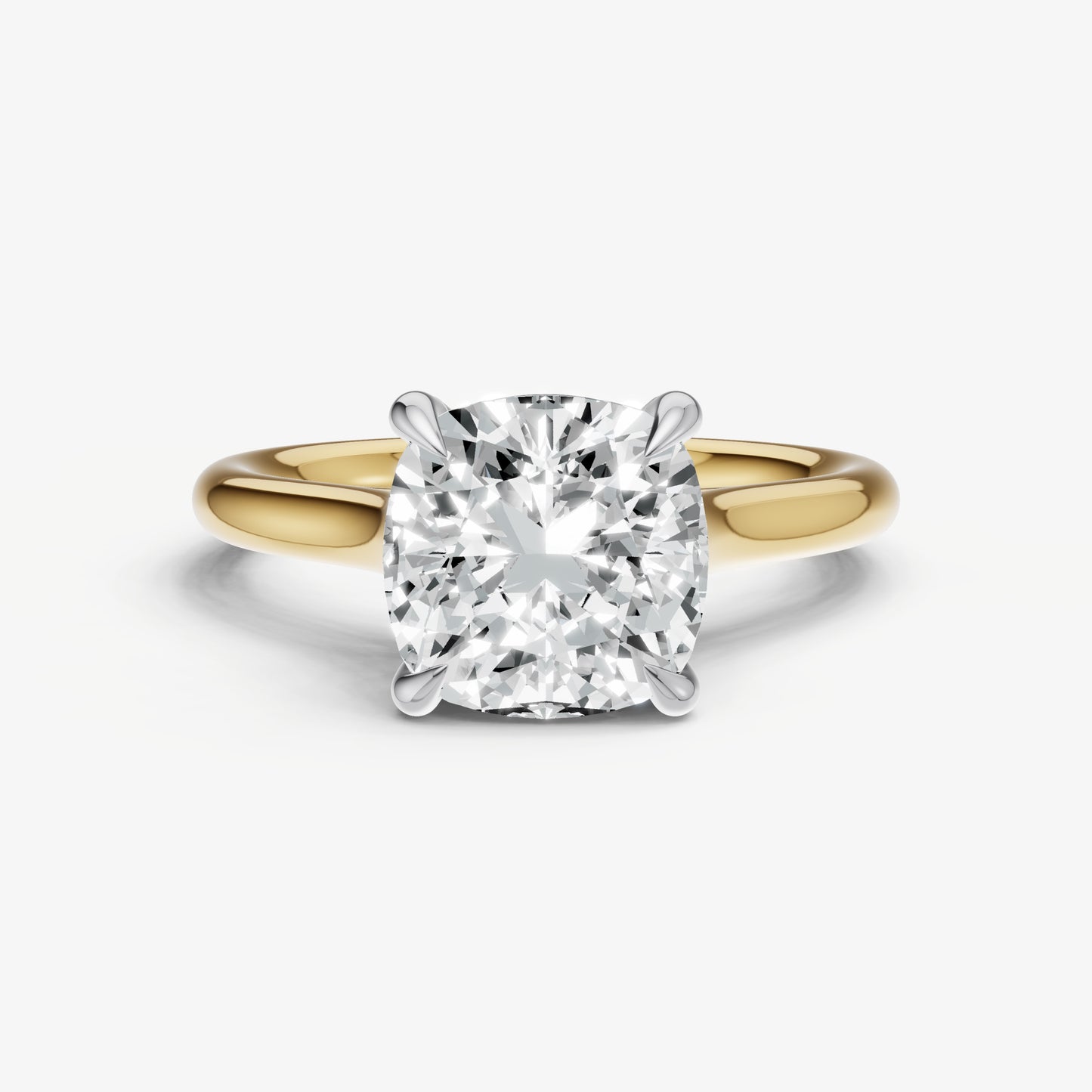 Cushion Cathedral Set Solitaire Engagement Ring