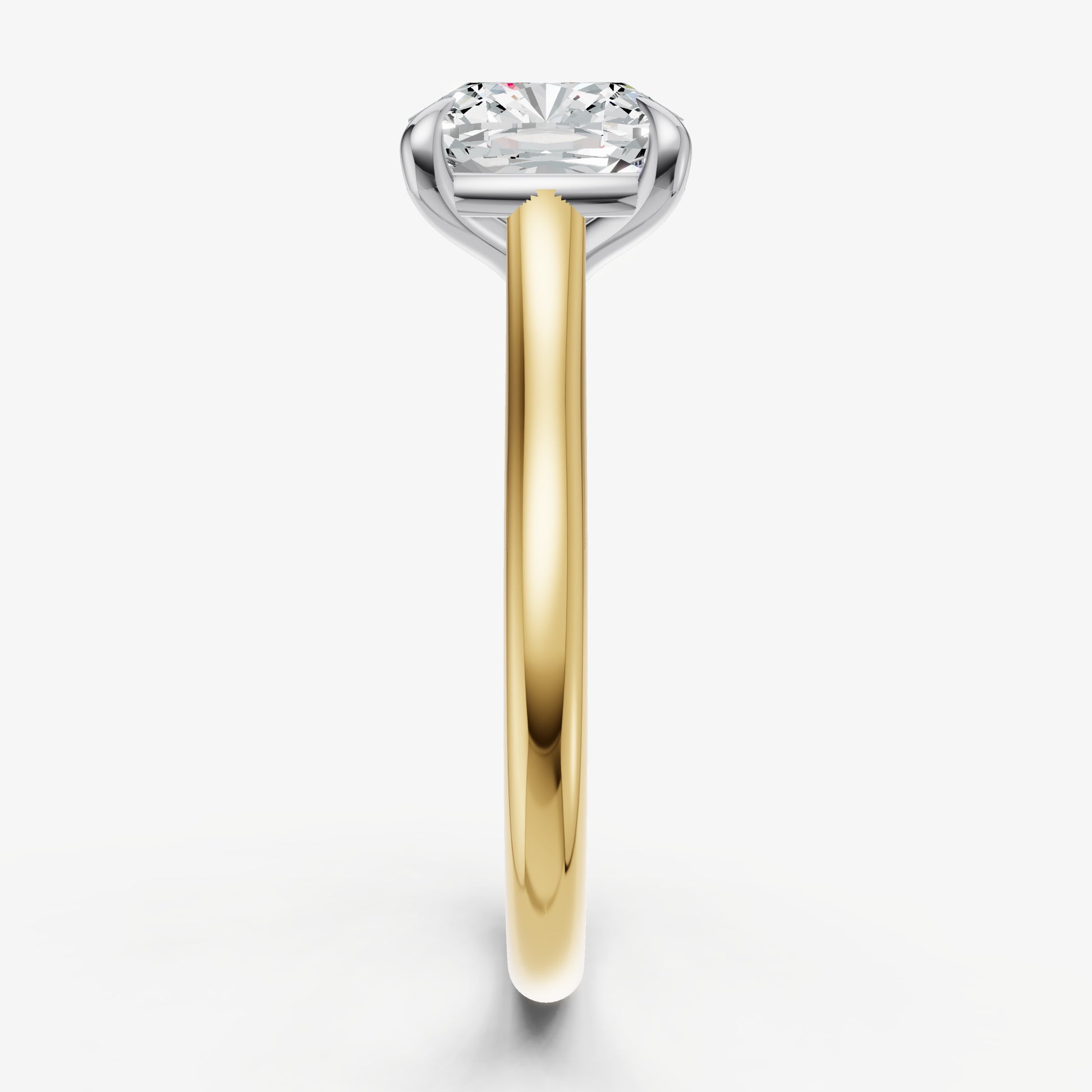 Cushion Cathedral Set Solitaire Engagement Ring