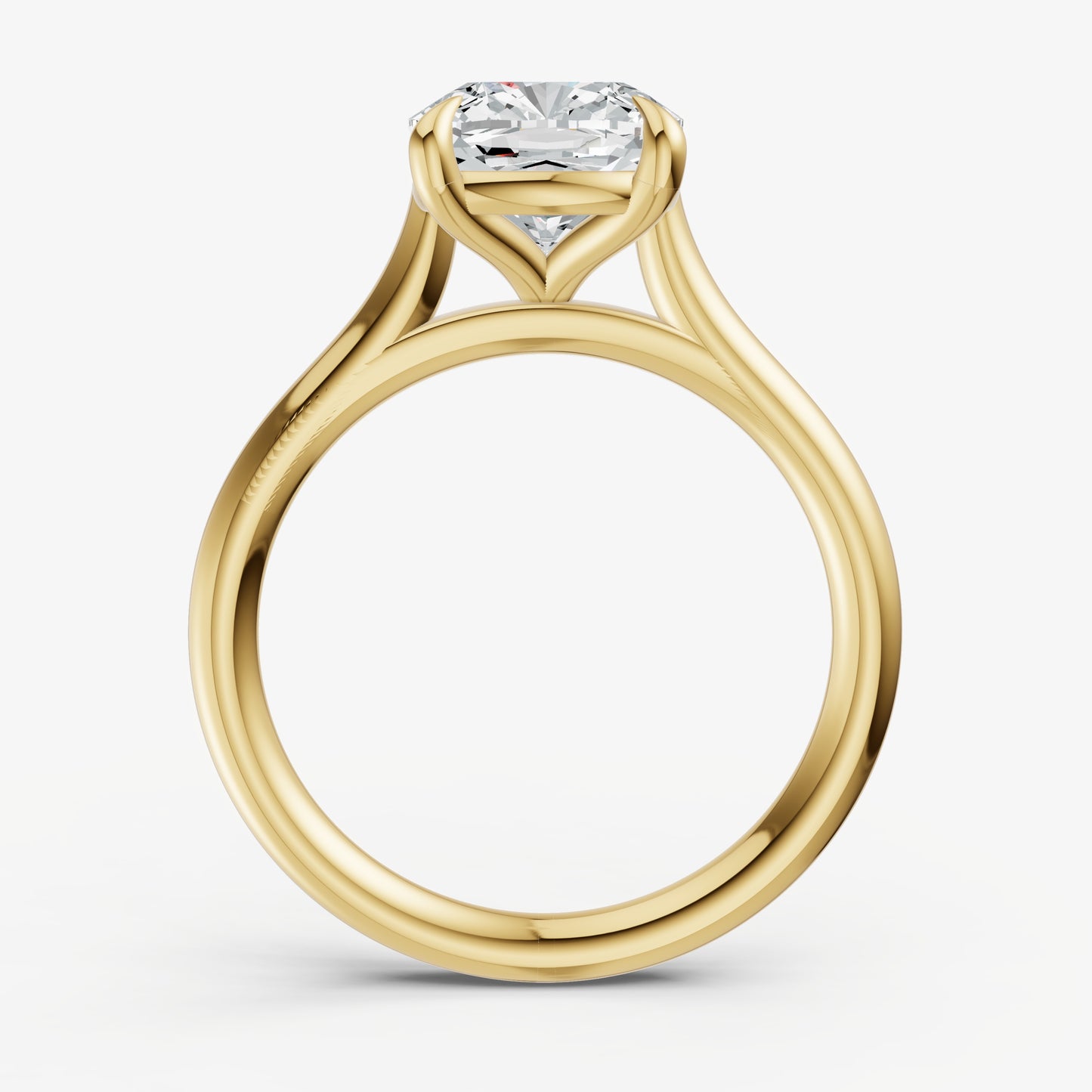 Cushion Cathedral Set Solitaire Engagement Ring