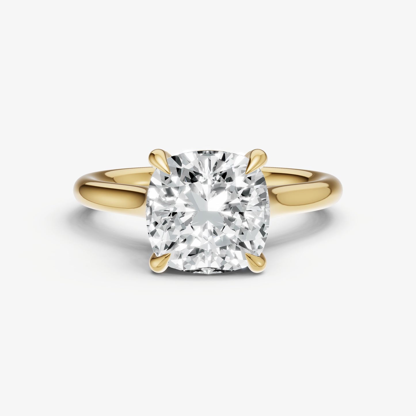 Cushion Cathedral Set Solitaire Engagement Ring