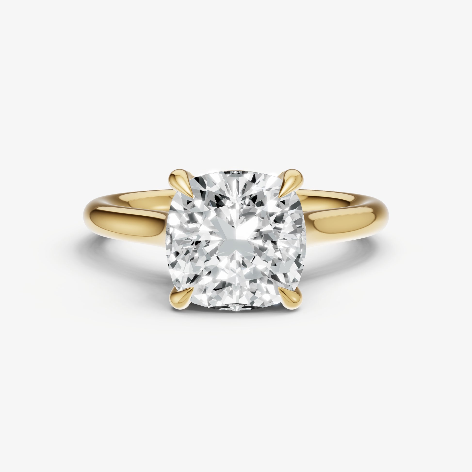 Cushion Cathedral Set Solitaire Engagement Ring