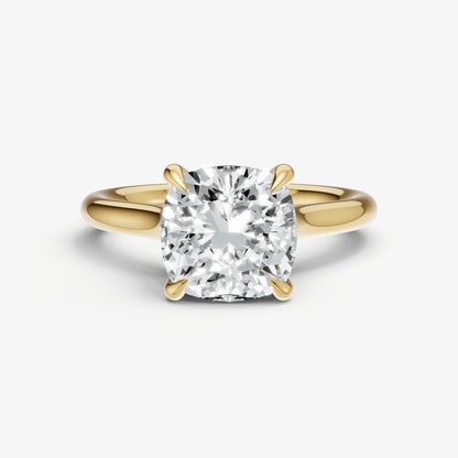 Cushion Cathedral Set Solitaire Engagement Ring