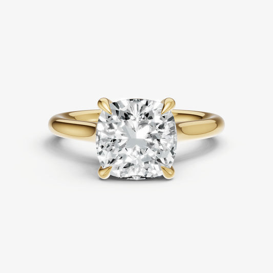 Cushion Cathedral Set Solitaire Engagement Ring