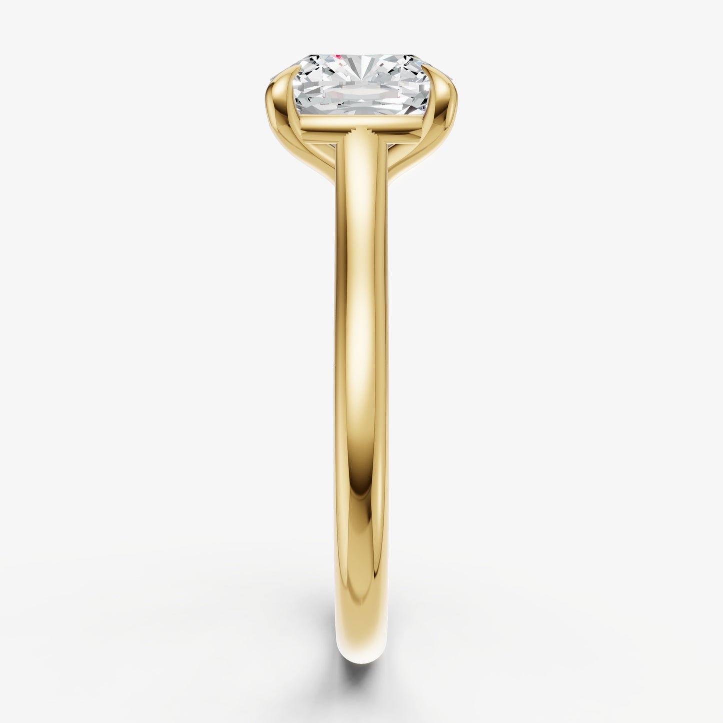 Cushion Cathedral Set Solitaire Engagement Ring