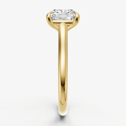 Cushion Cathedral Set Solitaire Engagement Ring