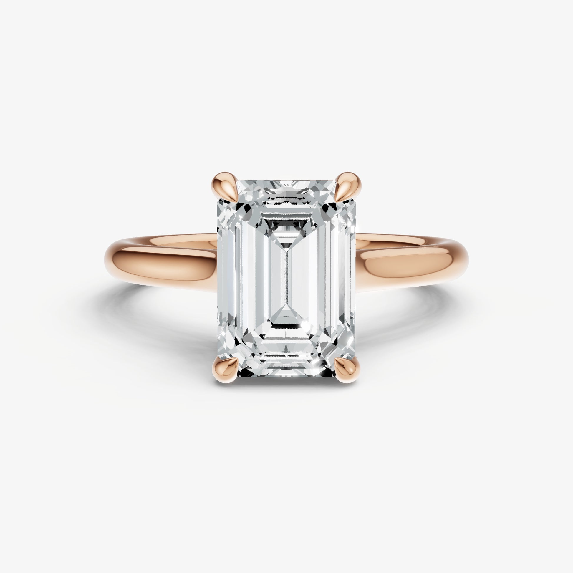 Emerald Cathedral Set Solitaire Engagement Ring