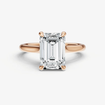 Emerald Cathedral Set Solitaire Engagement Ring