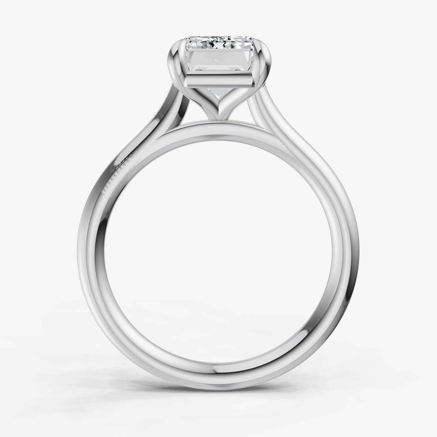 Emerald Cathedral Set Solitaire Engagement Ring