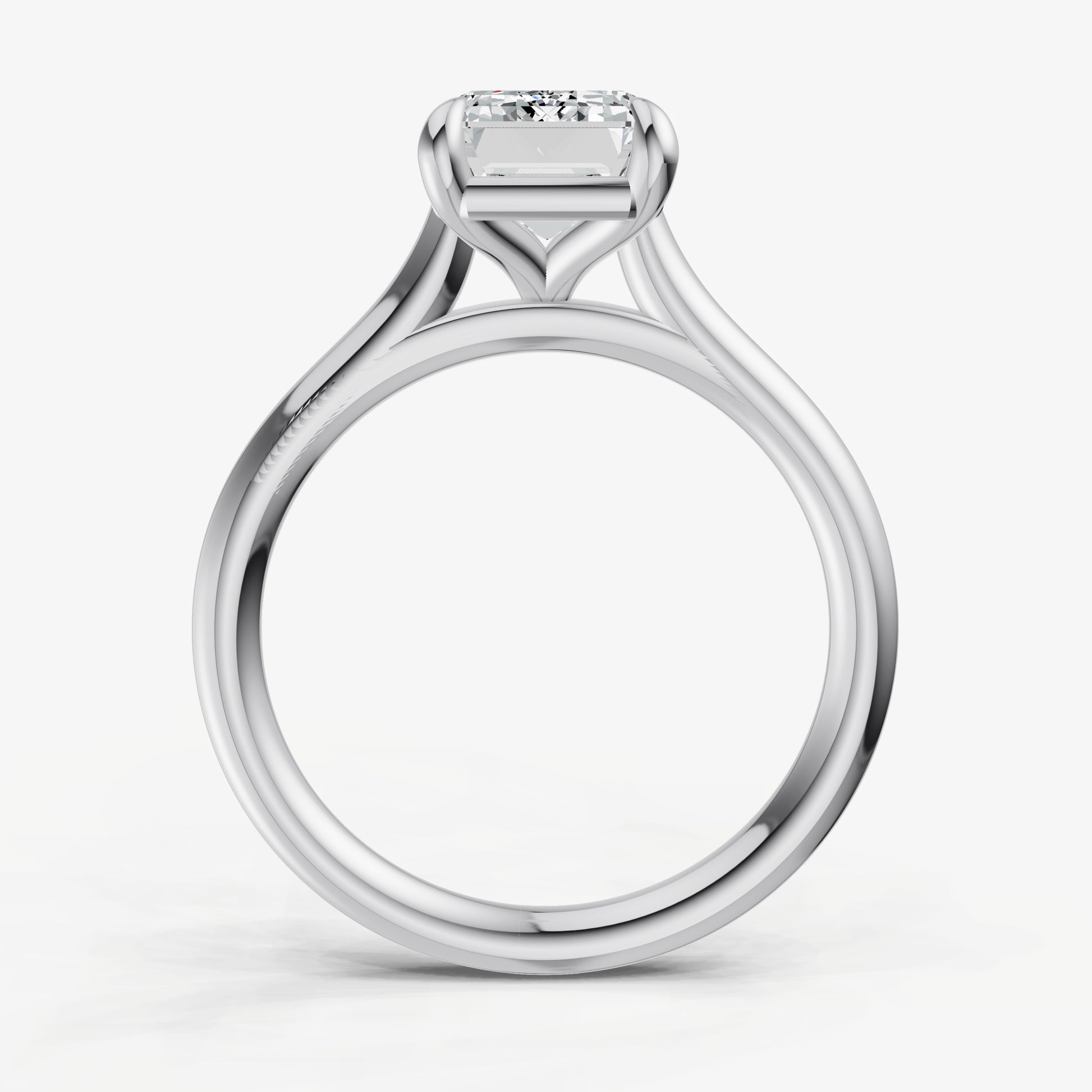 Emerald Cathedral Set Solitaire Engagement Ring