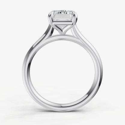 Emerald Cathedral Set Solitaire Engagement Ring