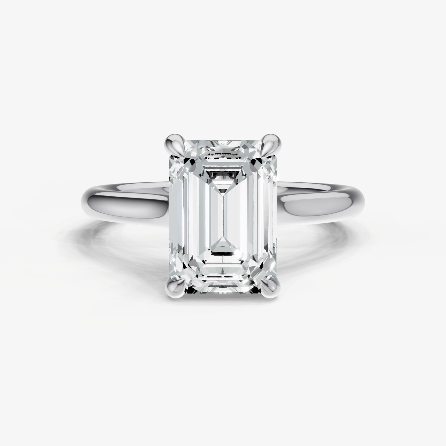 Emerald Cathedral Set Solitaire Engagement Ring