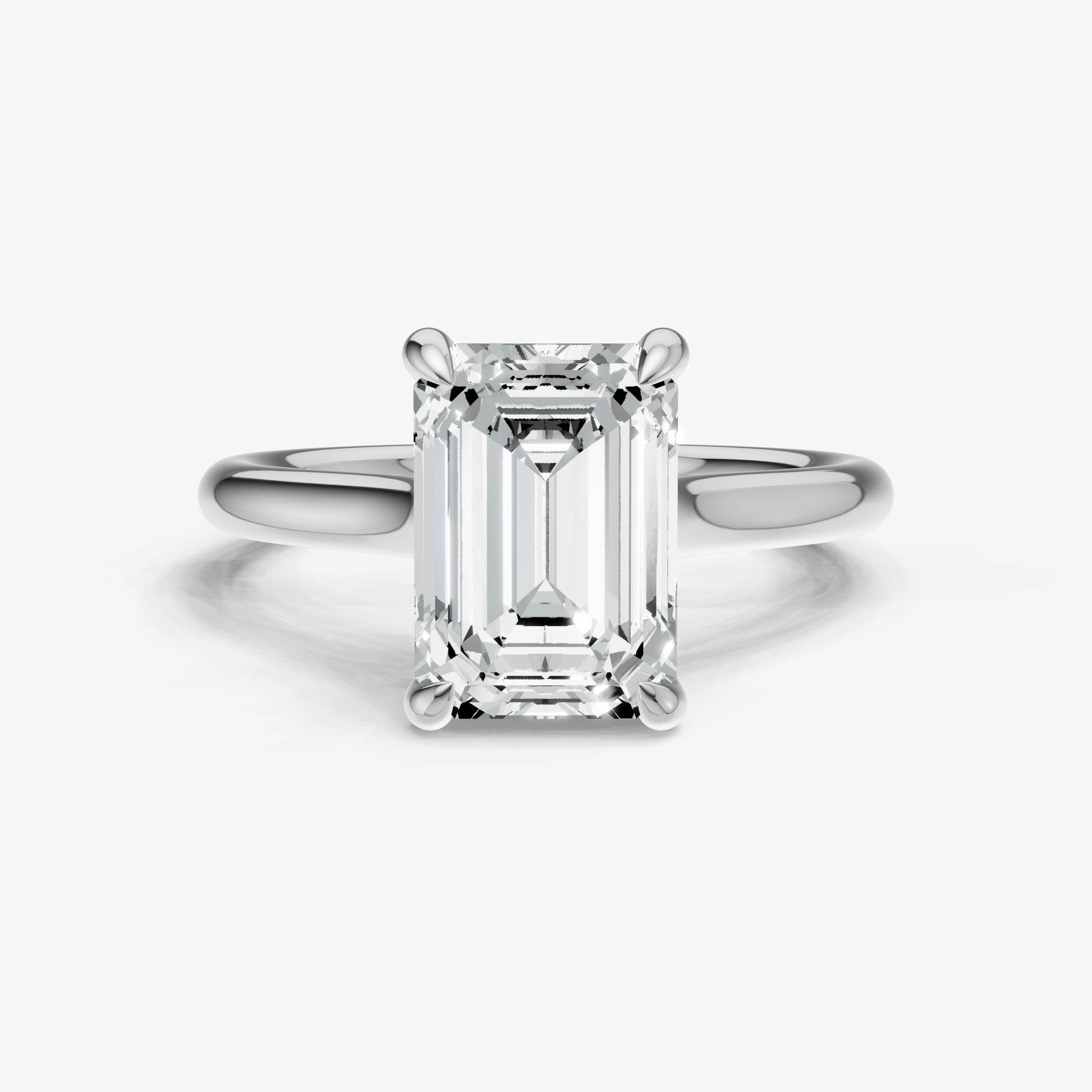 Emerald Cathedral Set Solitaire Engagement Ring