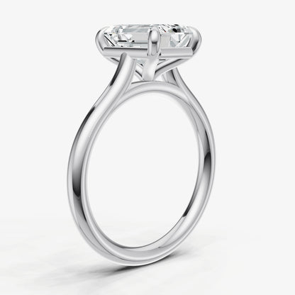 Emerald Cathedral Set Solitaire Engagement Ring