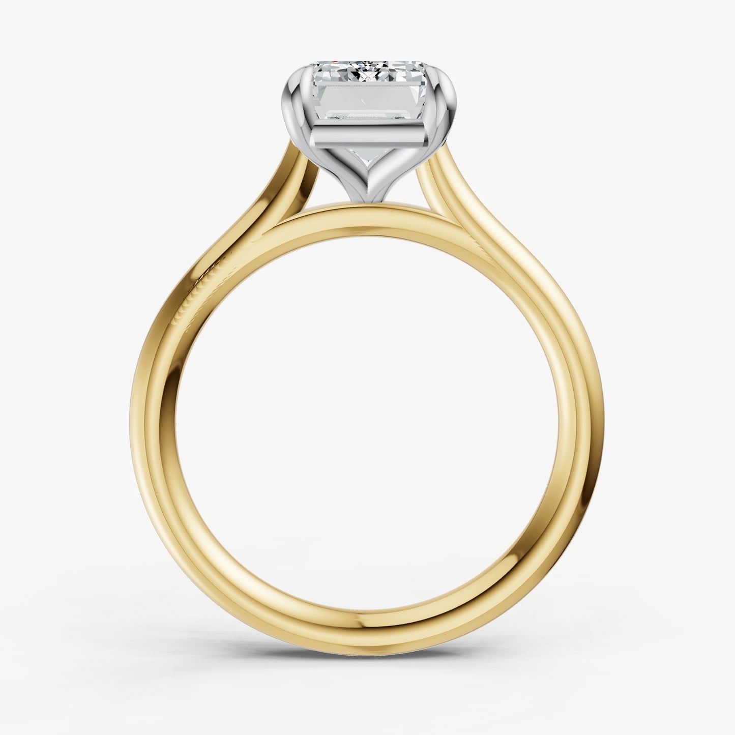 Emerald Cathedral Set Solitaire Engagement Ring