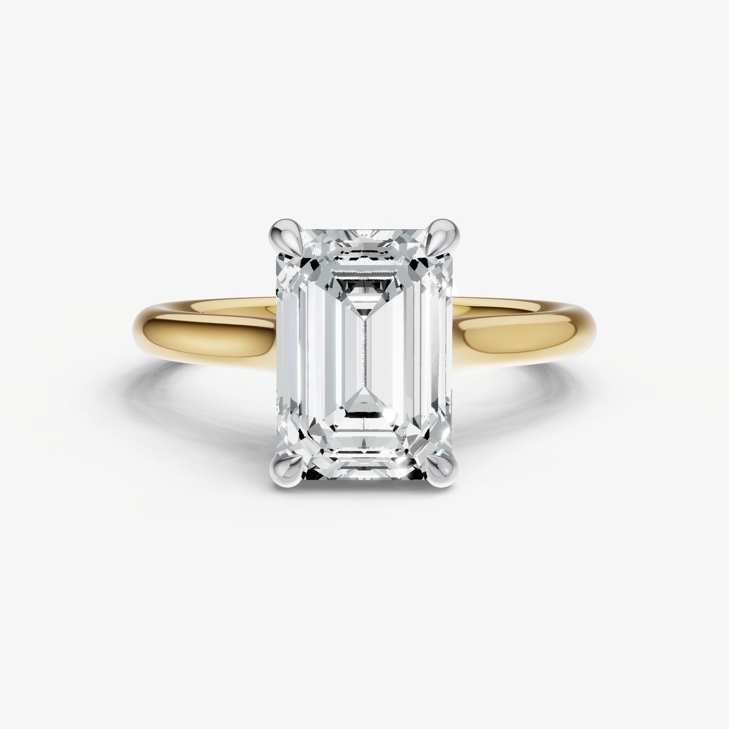 Emerald Cathedral Set Solitaire Engagement Ring