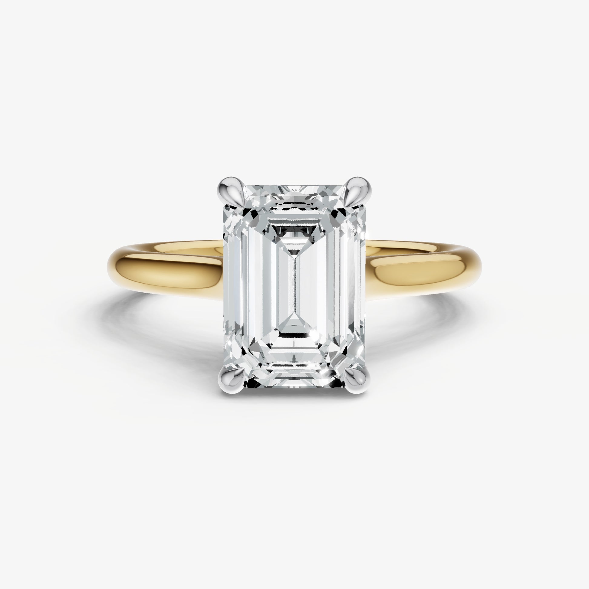 Emerald Cathedral Set Solitaire Engagement Ring