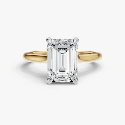 Emerald Cathedral Set Solitaire Engagement Ring