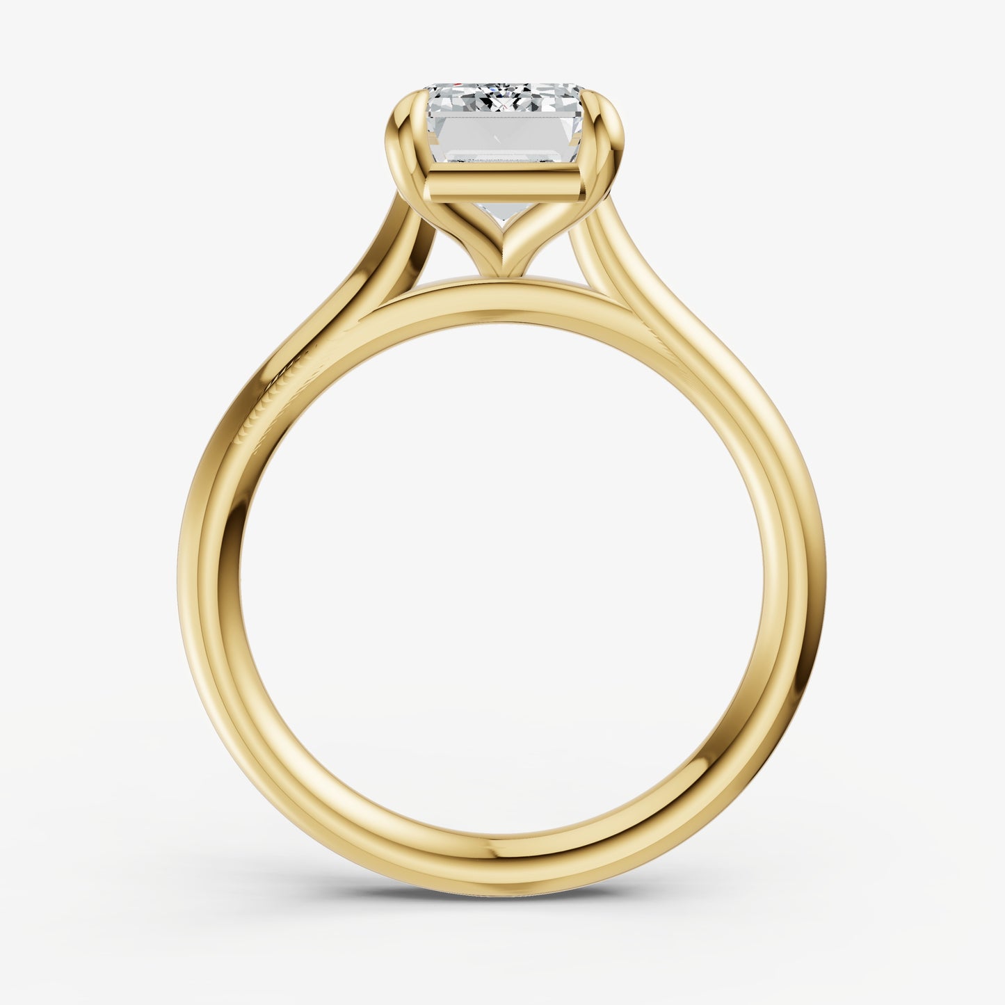 Emerald Cathedral Set Solitaire Engagement Ring