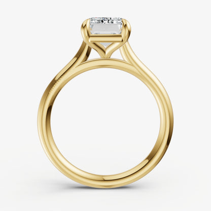 Emerald Cathedral Set Solitaire Engagement Ring
