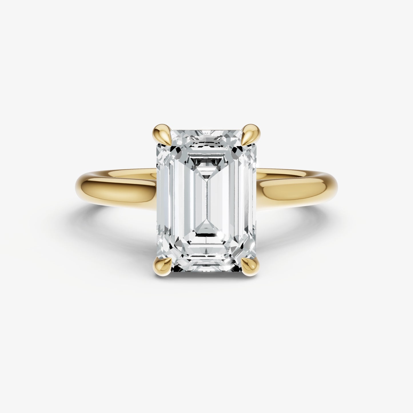 Emerald Cathedral Set Solitaire Engagement Ring