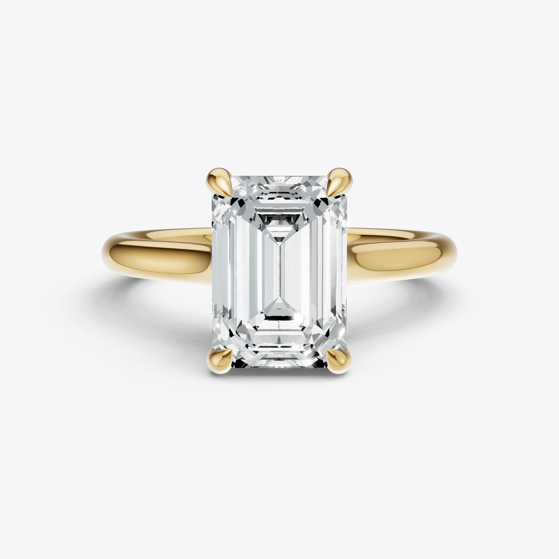 Emerald Cathedral Set Solitaire Engagement Ring