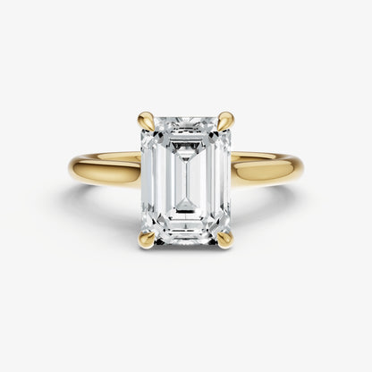 Emerald Cathedral Set Solitaire Engagement Ring