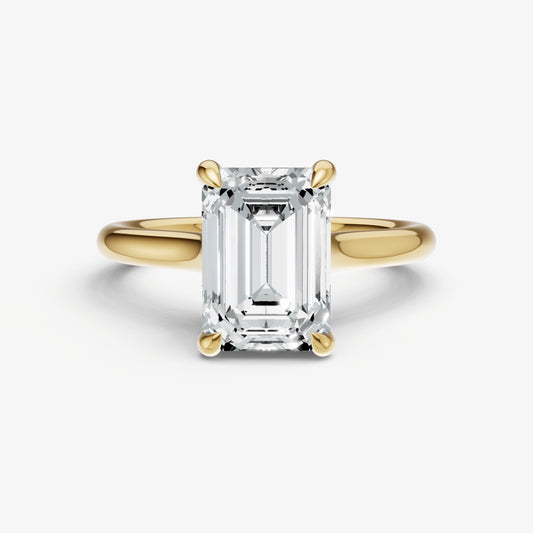Emerald Cathedral Set Solitaire Engagement Ring