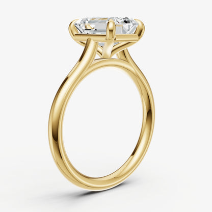 Emerald Cathedral Set Solitaire Engagement Ring