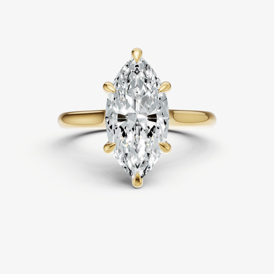 Marquise Cathedral Set Solitaire Engagement Ring