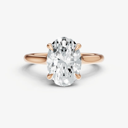 Oval Cathedral Set Solitaire Engagement Ring
