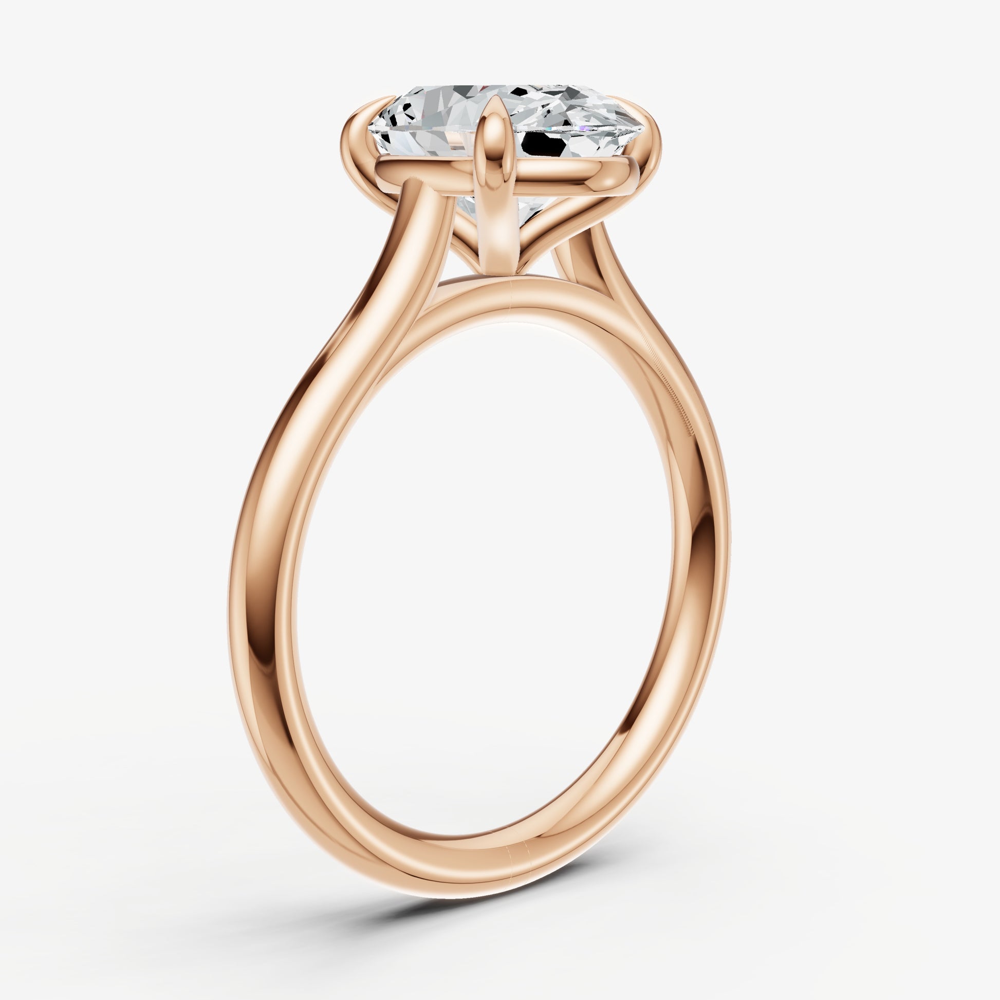 Oval Cathedral Set Solitaire Engagement Ring