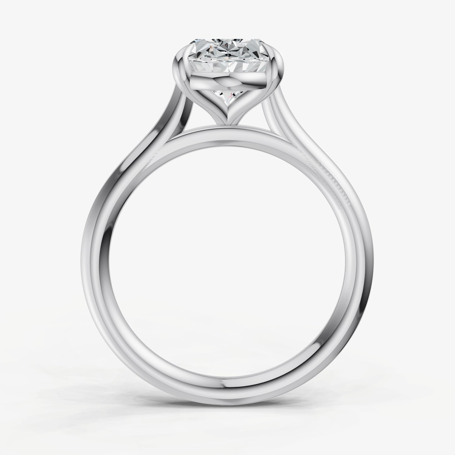 Oval Cathedral Set Solitaire Engagement Ring