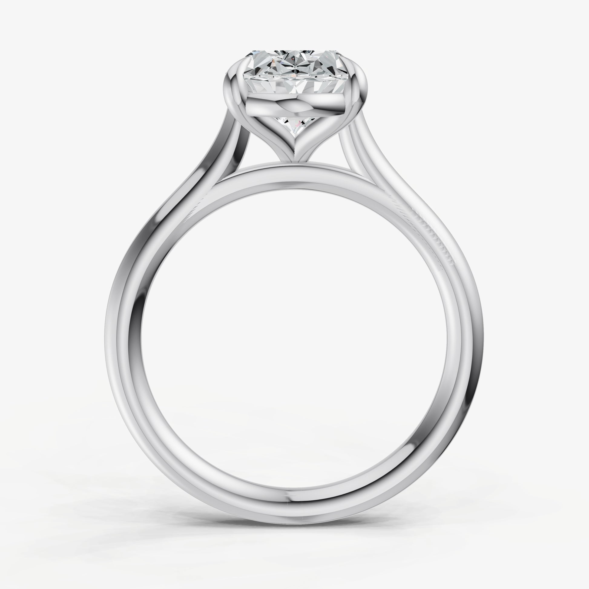 Oval Cathedral Set Solitaire Engagement Ring
