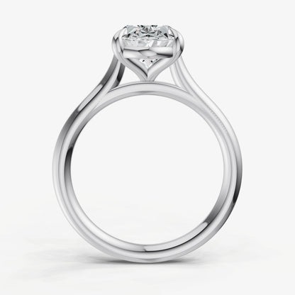 Oval Cathedral Set Solitaire Engagement Ring