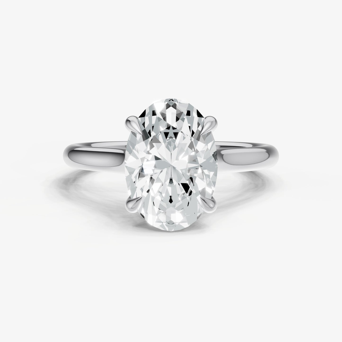 Oval Cathedral Set Solitaire Engagement Ring