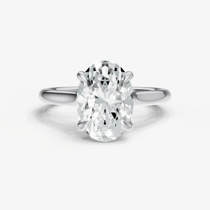 Oval Cathedral Set Solitaire Engagement Ring