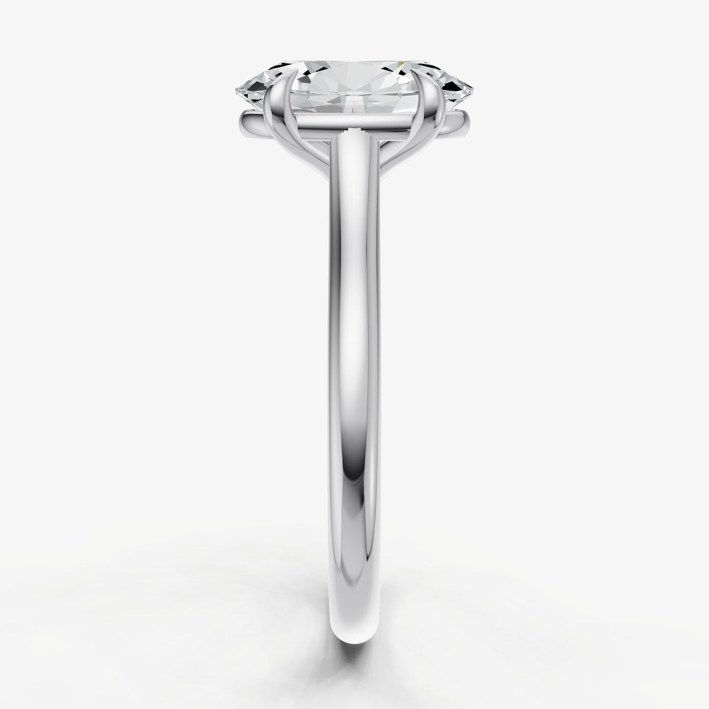 Oval Cathedral Set Solitaire Engagement Ring