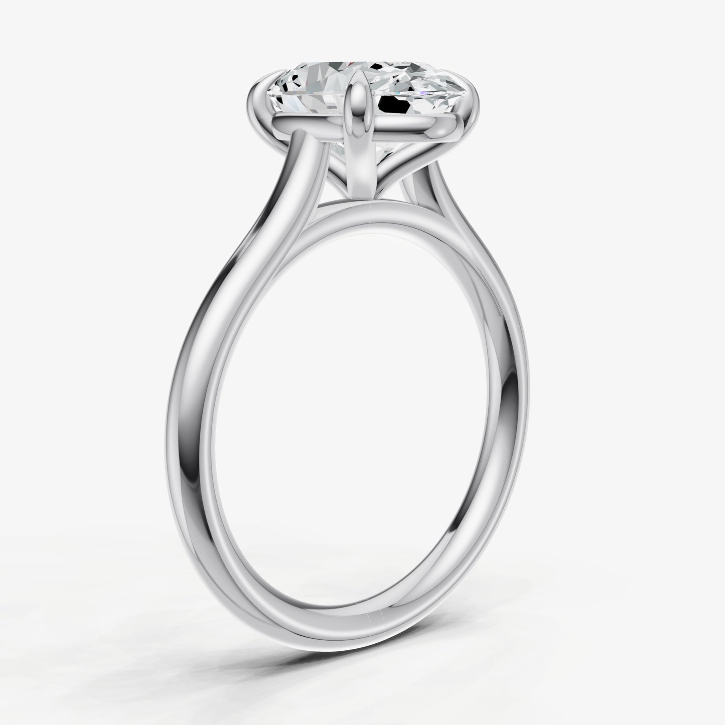 Oval Cathedral Set Solitaire Engagement Ring
