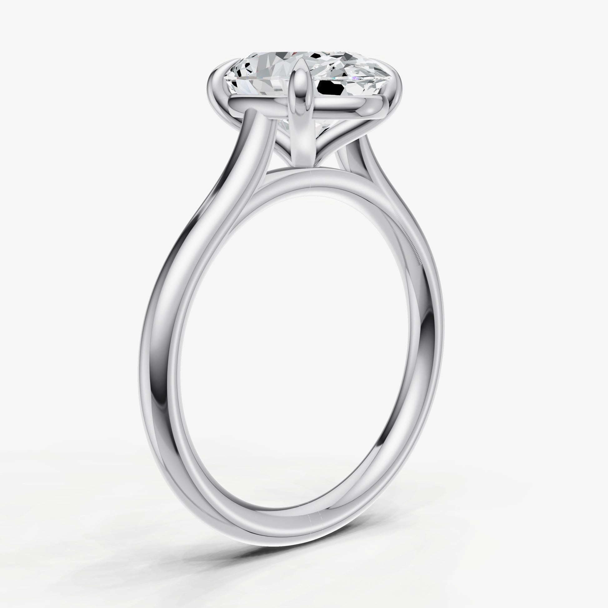 Oval Cathedral Set Solitaire Engagement Ring