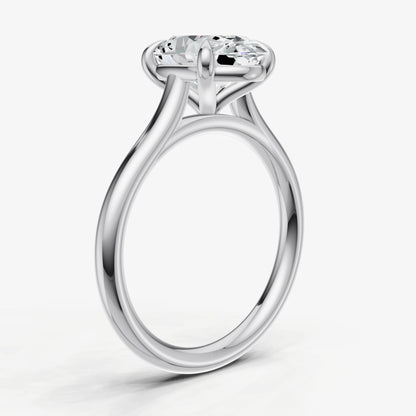Oval Cathedral Set Solitaire Engagement Ring