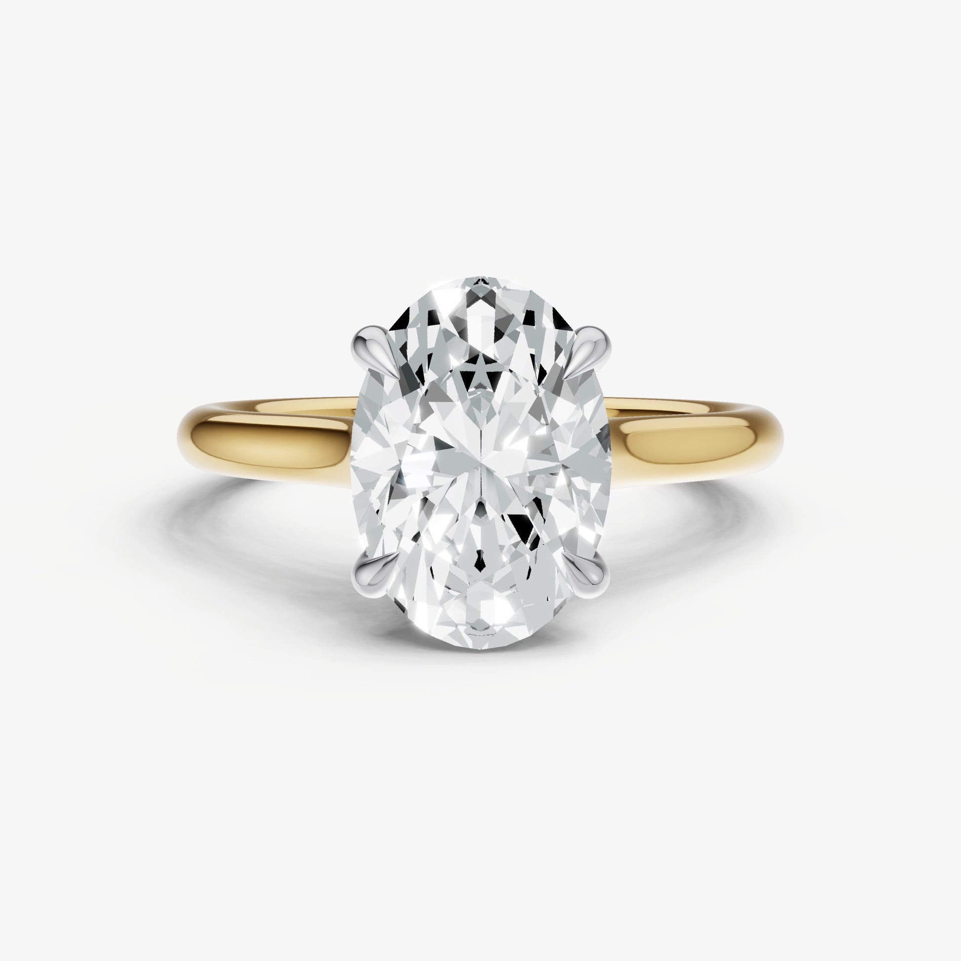 Oval Cathedral Set Solitaire Engagement Ring