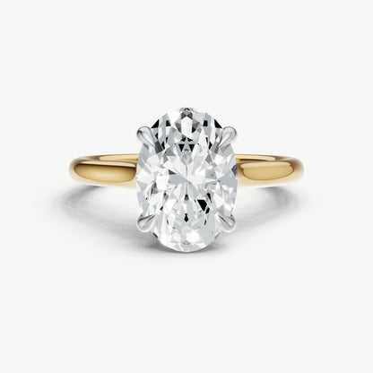 Oval Cathedral Set Solitaire Engagement Ring