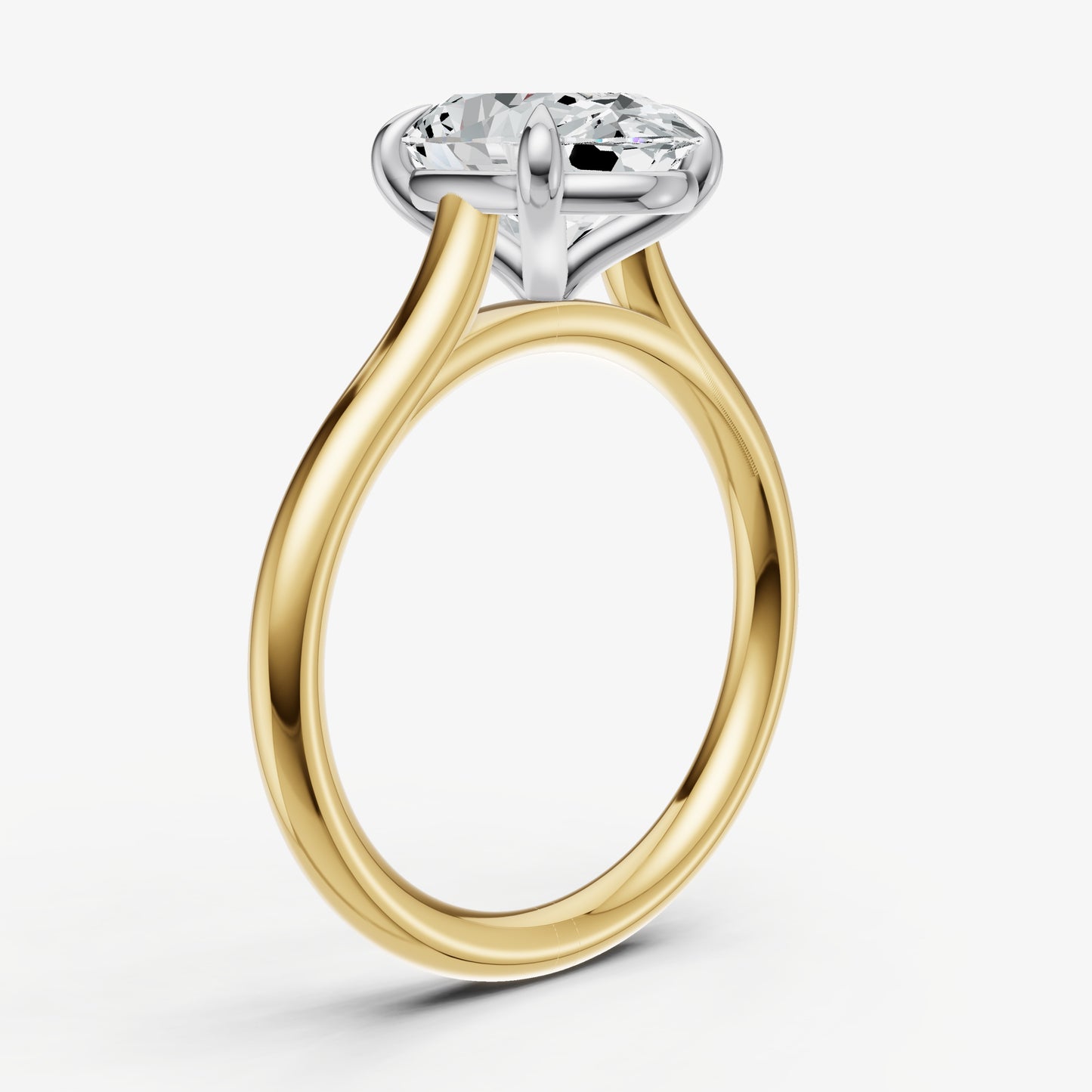 Oval Cathedral Set Solitaire Engagement Ring