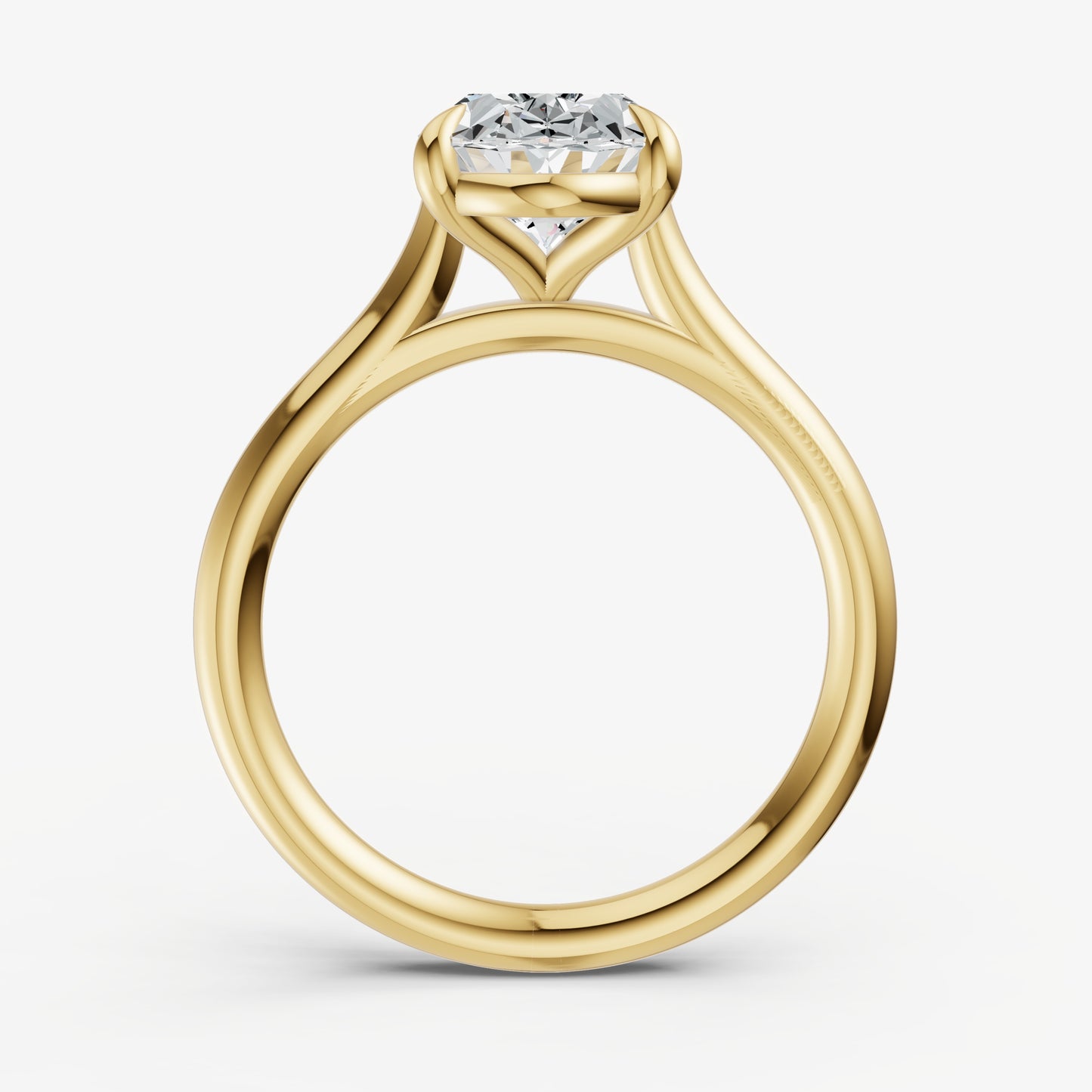 Oval Cathedral Set Solitaire Engagement Ring