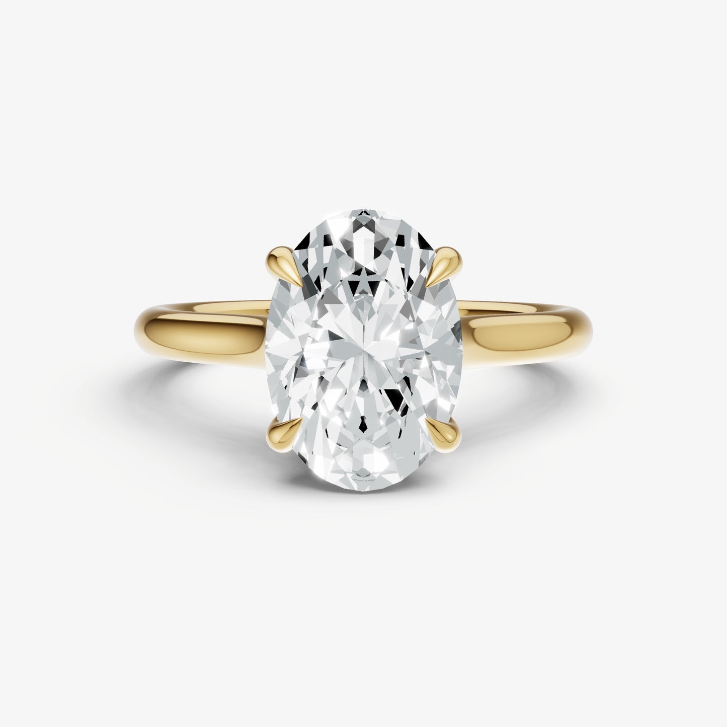 Oval Cathedral Set Solitaire Engagement Ring