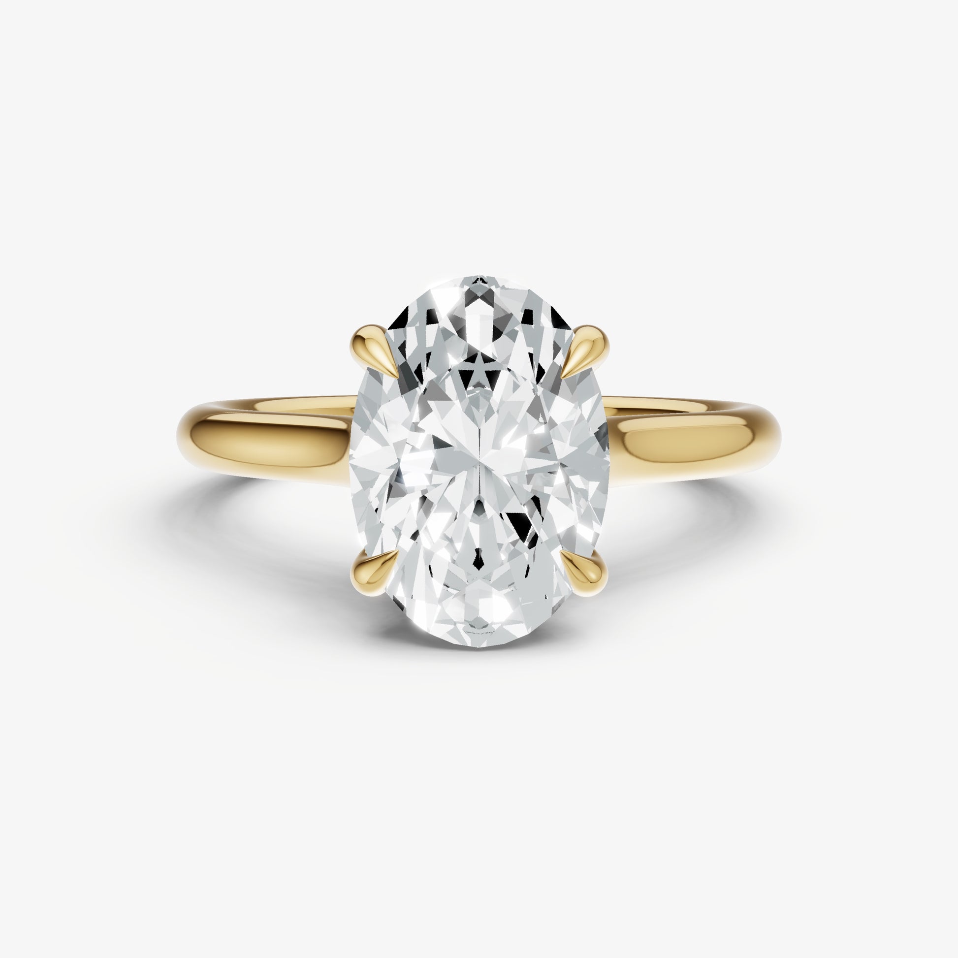 Oval Cathedral Set Solitaire Engagement Ring