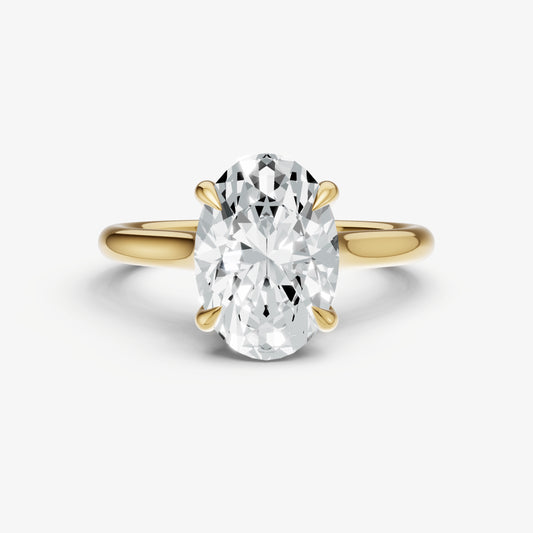 Oval Cathedral Set Solitaire Engagement Ring