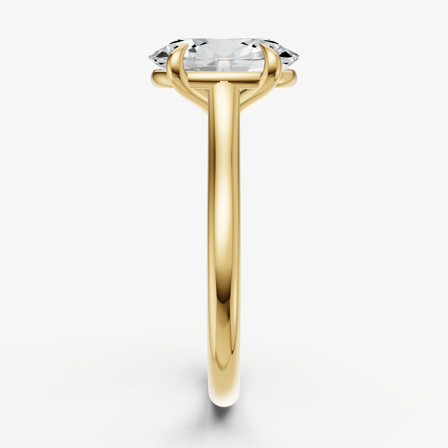 Oval Cathedral Set Solitaire Engagement Ring
